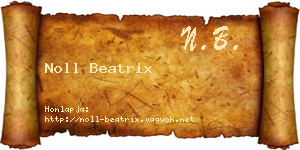 Noll Beatrix névjegykártya